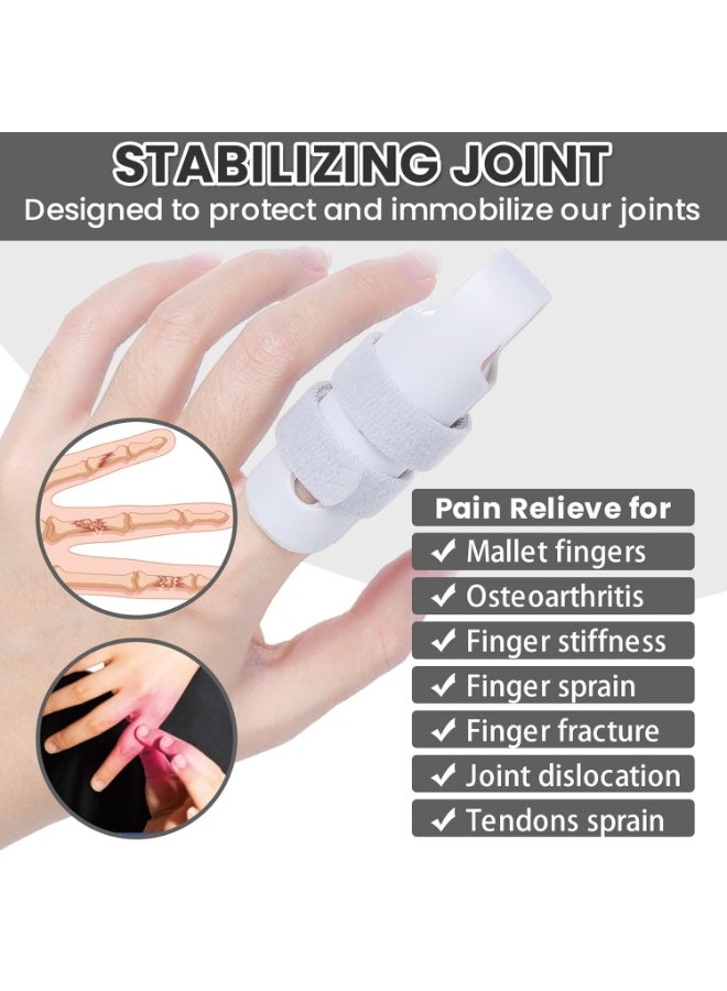 جبيرة إصبع، 3 قطع داعم مفصل الإصبع لتثبيت الإصبع المصاب بالتهاب المفاصل أو الكسر، جبيرة إصبع الزناد تناسب الإبهام/الوسطى/الخاتم/السبابة/الخمسة (3 مقاسات) - Image 3